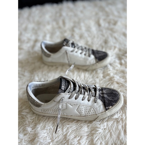 VH Vintage Havana‎ Original Design Sneakers White Leather Snake Glitter 7.5 - Picture 3 of 9